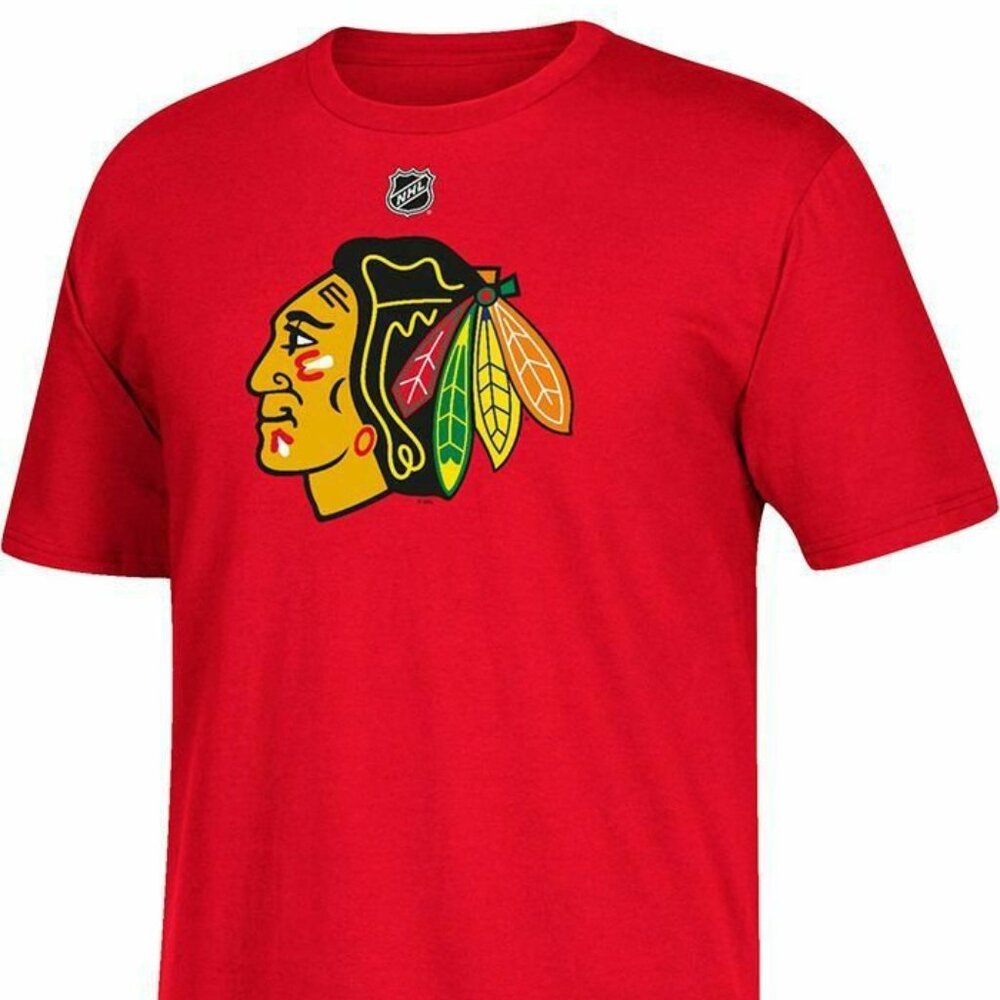 🔥Chicago Blackhawks NFL OFFICIALLY LICENSED Adidas Red T-Shirt MEN size 2XL NWT